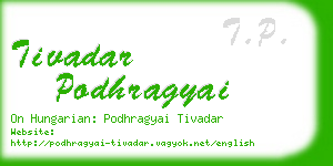 tivadar podhragyai business card